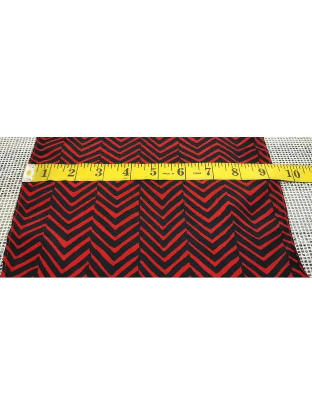 Vintage 60s Pocket Hankie Red Black Zig Zag Zebra Authentic MID CENTURY MENSWEAR